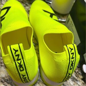 DKNY Neon Yellow Slip-On Sneakers